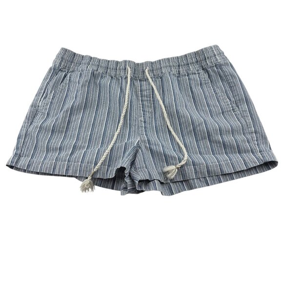 Loft Women's Striped Drawstring Shorts SIZE Small Pull On Elastic Waist - Picture 1 of 5